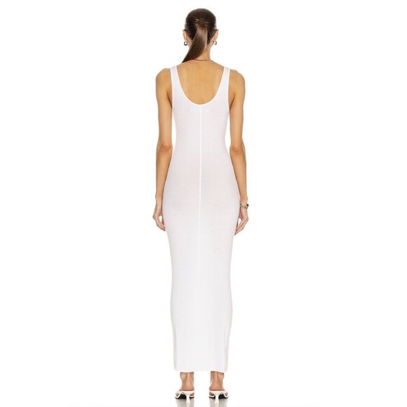 Enza Costa Silk Rib Ankle Length Tank Dress White - Picture 3 of 4